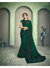 Green Norita Felicity Sequins Embroidery Work With Handwork Butta Party Wear Lycra Saree 11608